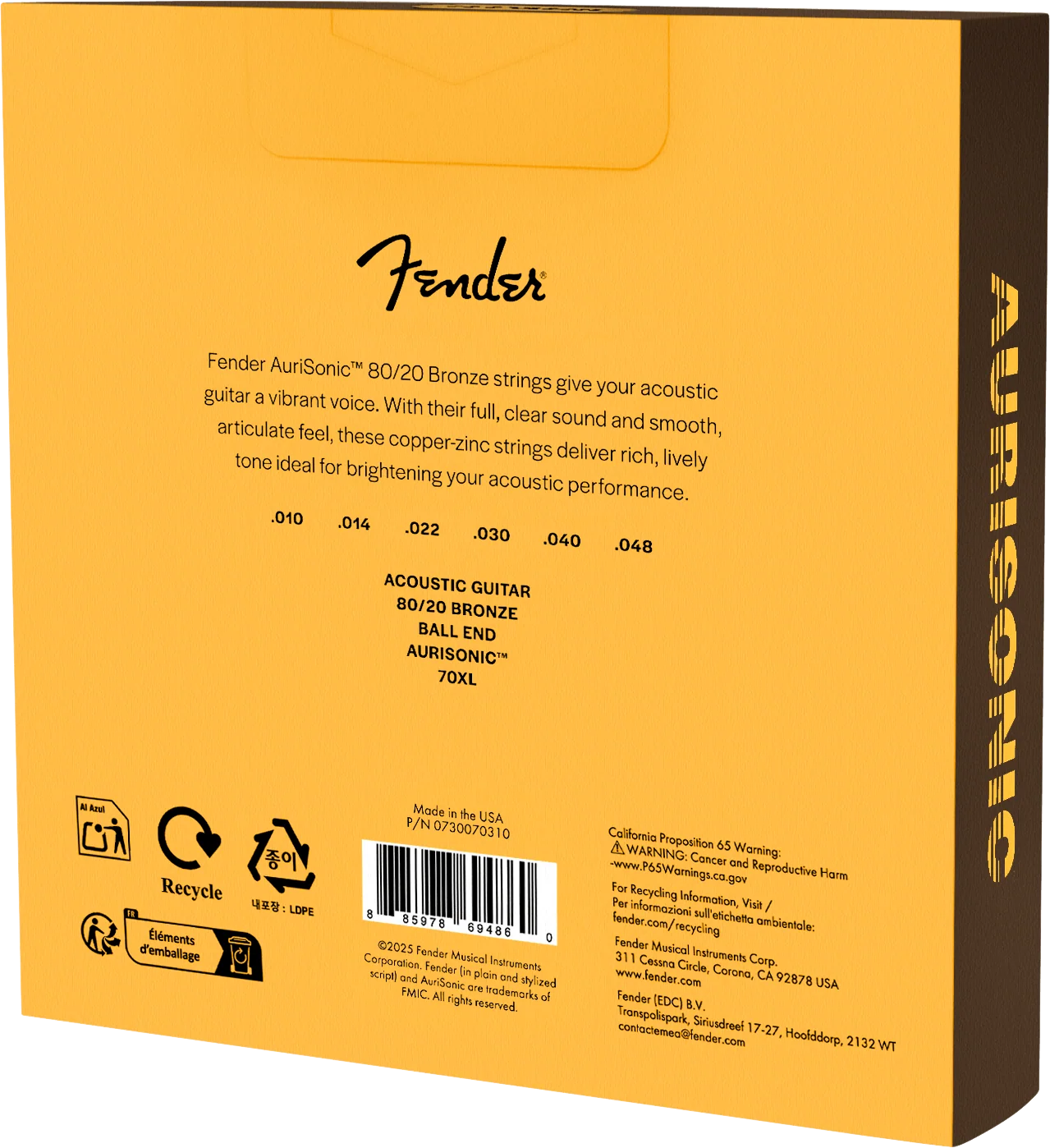 AuriSonic™ 70 80/20 Bronze Acoustic Guitar Strings (3-Pack) - Image 2