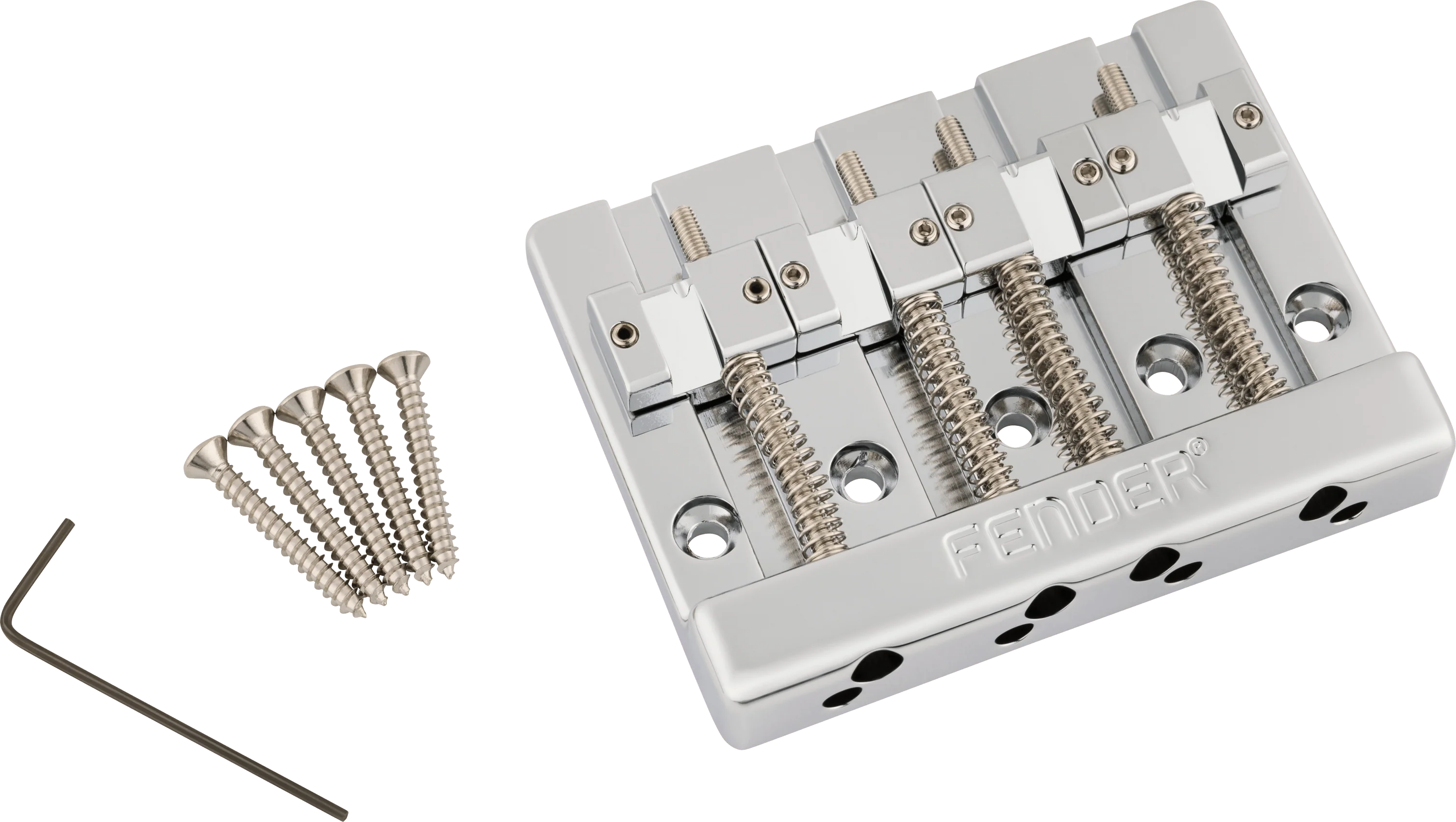 Fender® HiMass™ 4-String Bass Bridge Assembly With Brass Saddles - Image 2