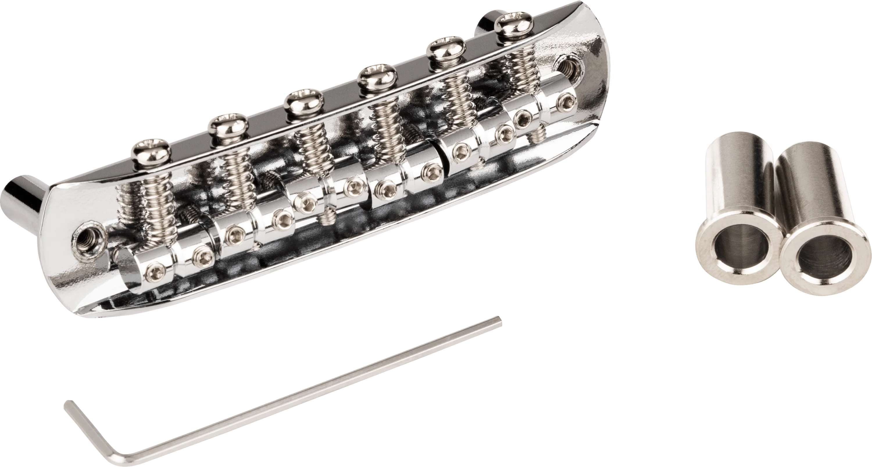 Mustang Fully-Adjustable Guitar Bridge, Chrome - Image 2