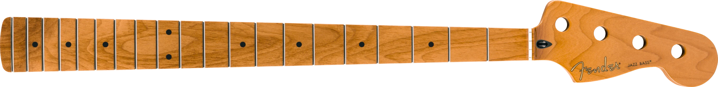 Roasted Maple Jazz Bass® Neck, 20 Medium Jumbo Frets, 9.5", Maple, C Shape