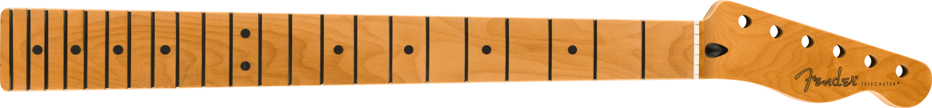 Satin Roasted Maple Fat Telecaster® Neck, 22 Medium Jumbo Frets, 9.5", U Shape - Image 3