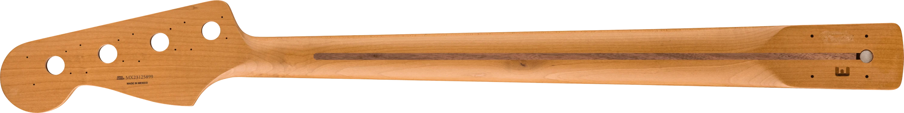 Satin Roasted Maple Jazz Bass® Neck, 20 Jumbo Frets, 12", Maple, Flat Oval Shape - Image 2