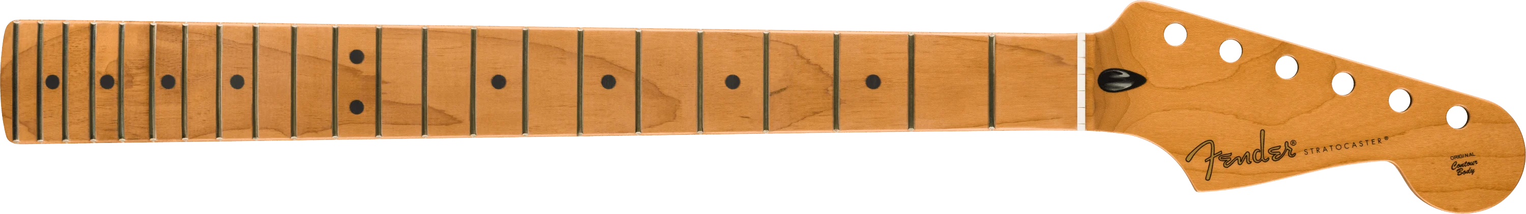 Satin Roasted Maple Stratocaster Neck, 22 Jumbo Frets, 12", Flat Oval Shape